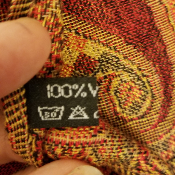 *HP*  NWT Pashmina Red Orange Blue 100% Viscose - Picture 8 of 8